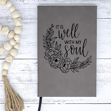 Faux Leather Christian Journal: It is well with my soul